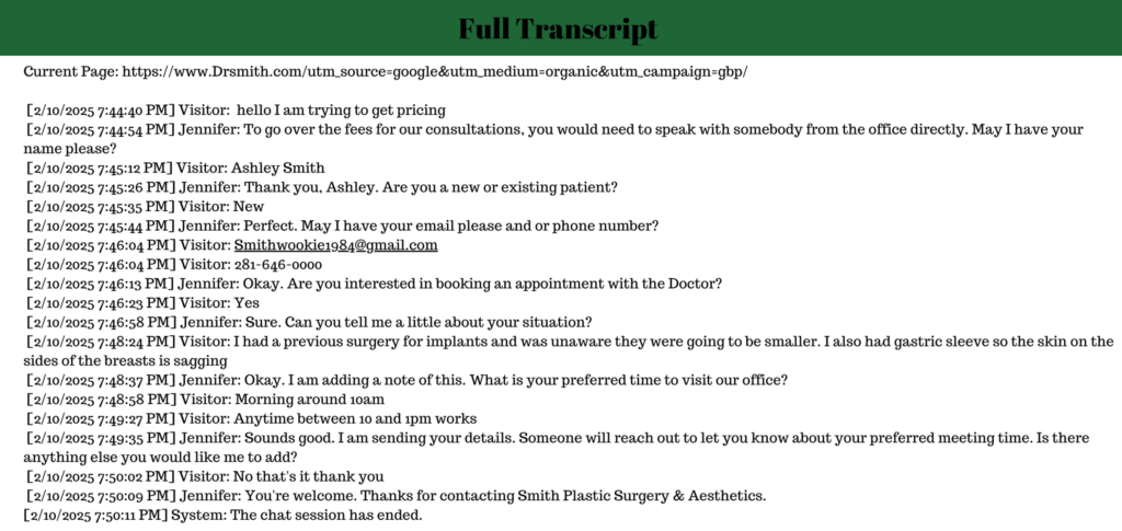 Live Chat Example