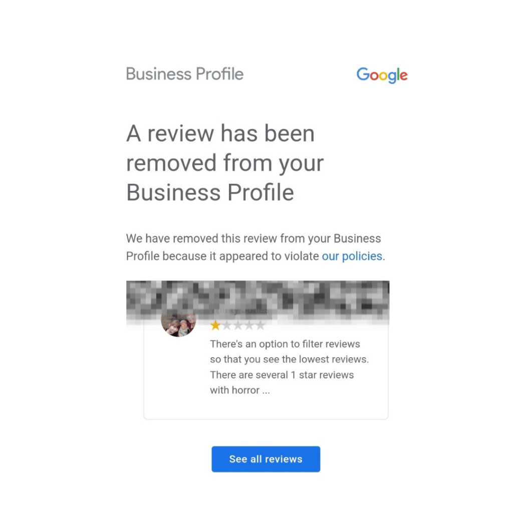 Removing 1 star Reviews